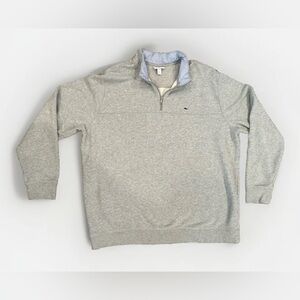 Vineyard Vines Target Heather Gray 1/4 Zip Up Pullover Sweatshirt Sz XXL